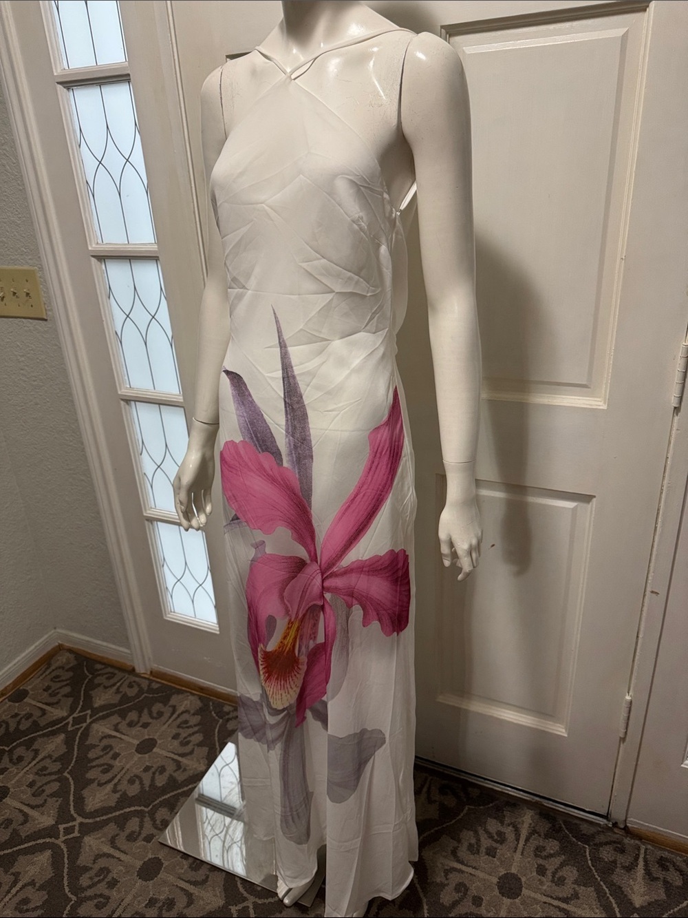 Peppermayo White Maxi Dress with Pink & Purple Floral Size 8. A1 - Picture 6 of 15